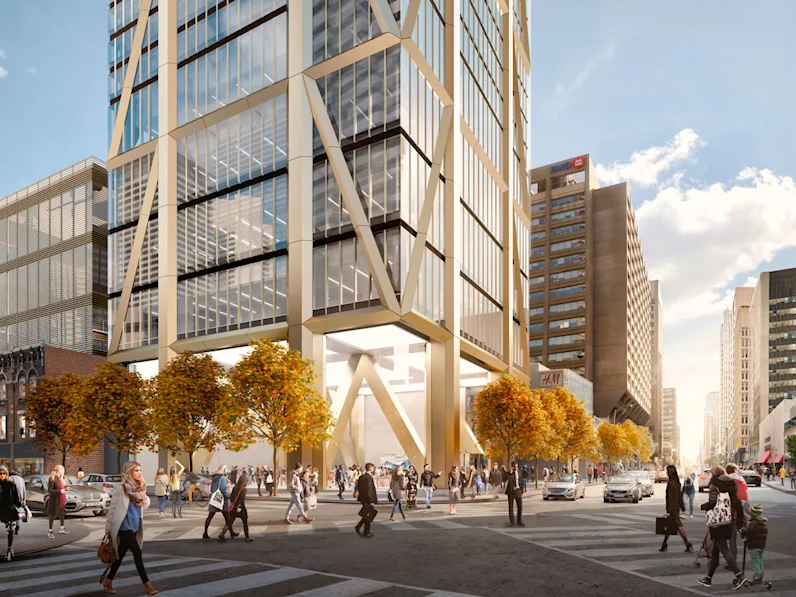 Street-level entrance of One Bloor West at Yonge and Bloor